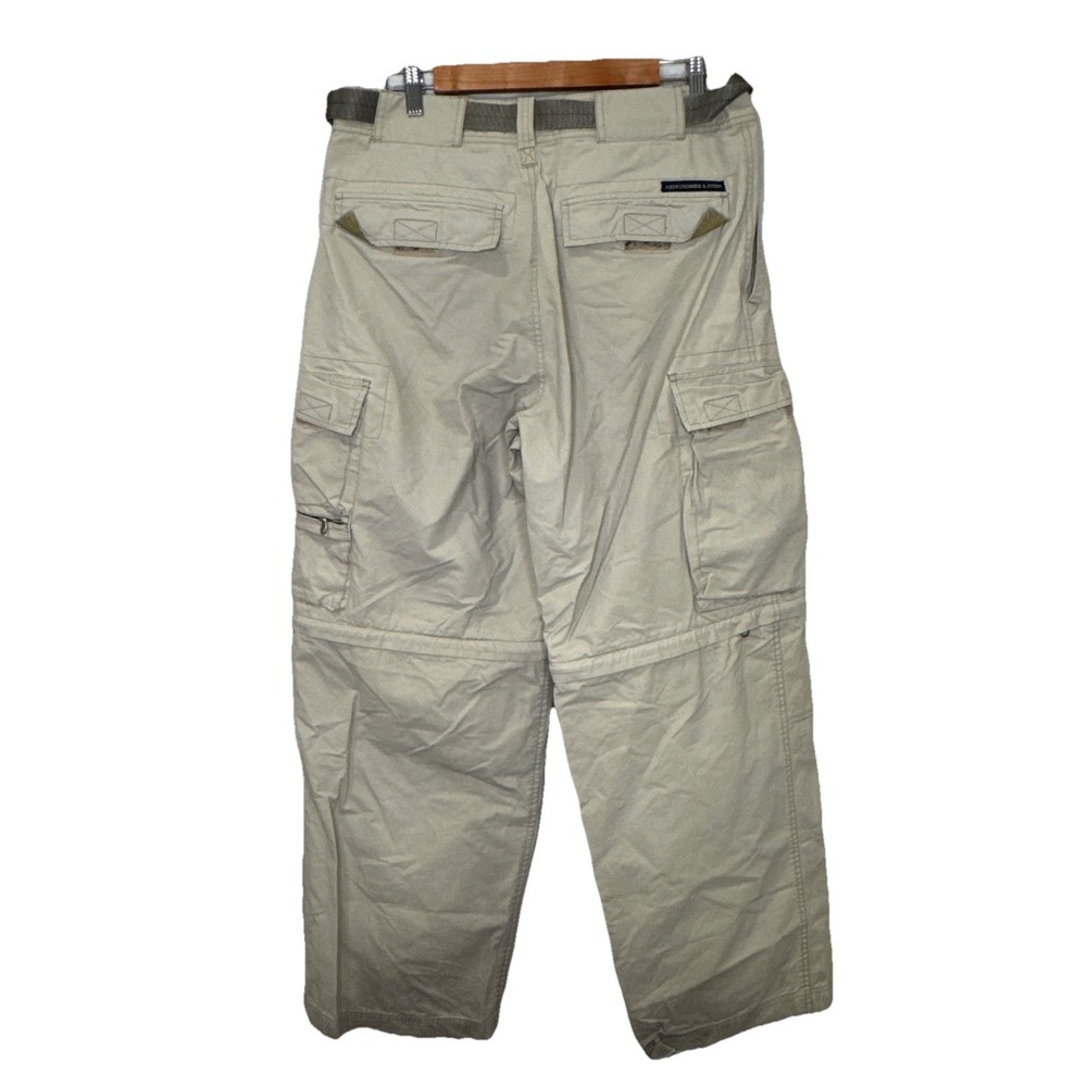 Abercrombie And Fitch VTG Y2K Men's Beige‎ Paratroops Belted Cargo Pants Size M - Picture 2 of 4